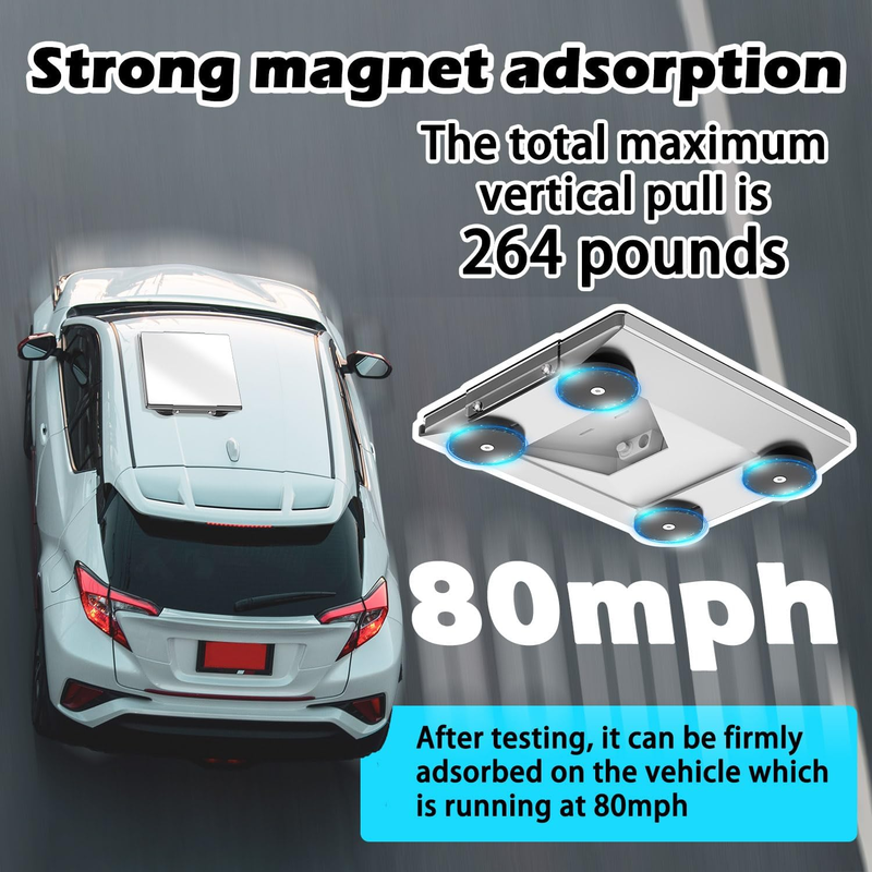 265 lbs Starlink Mini Magnetic Flat Mount Kit for Cars - Premium Pure Aluminum B
