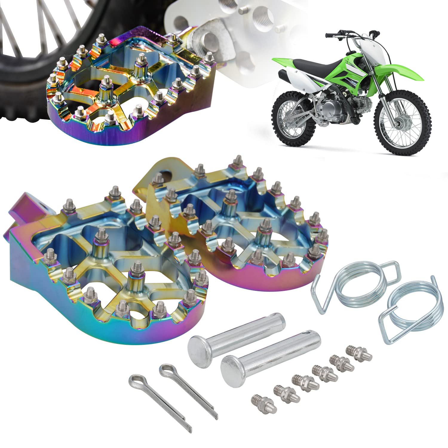 Foot Pegs Dirt Bike Footpeg Universal CNC For PW80 CR/CRF/XR