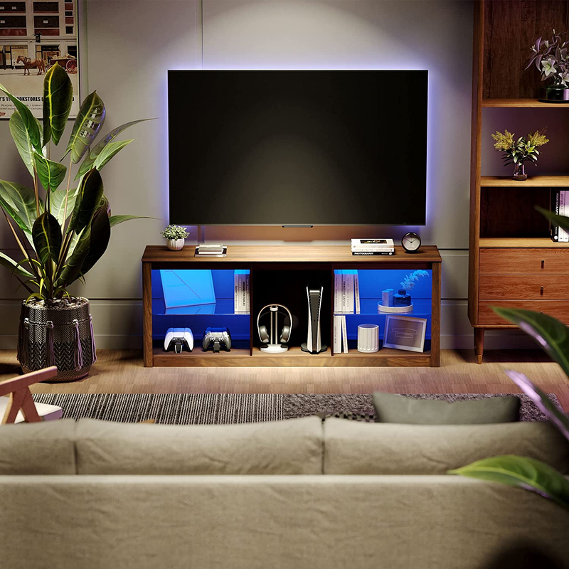 Havana LED TV Stand for 65 Inch TV, 20 Color Changing LED Light with Remote, 5 S