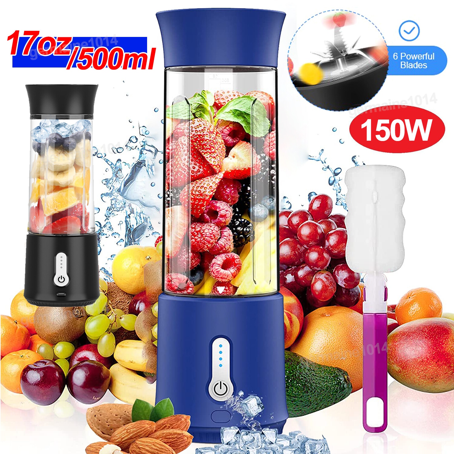 500ML Portable Blender Juicer Cup USB Smoothies Fruit Mixer 