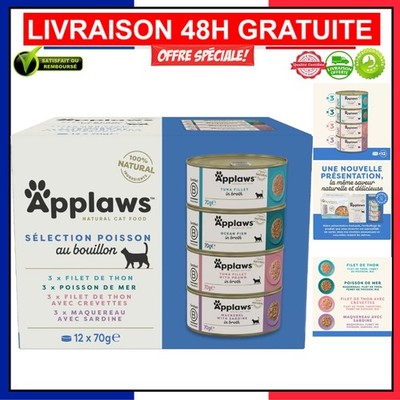 Applaws Nourriture Humide 100% Naturelle pour Chats - Assortiment Poisson 12x70g