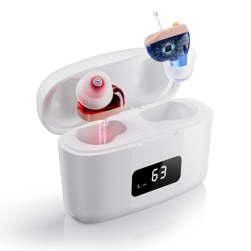 Pair Rechargeable Digital Invisible Hearing Aids Sound Voice Amplifier Mini