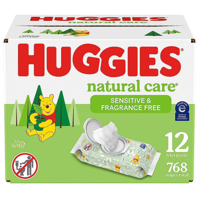 Huggies Natural Care Sensitive Baby Wipes, Unscented, Hypoal