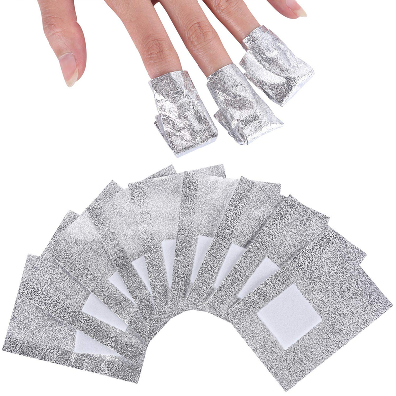 600 Pcs Gel Nail Polish Remover Soak off Foil Removal Wraps with Large Cotton Pa