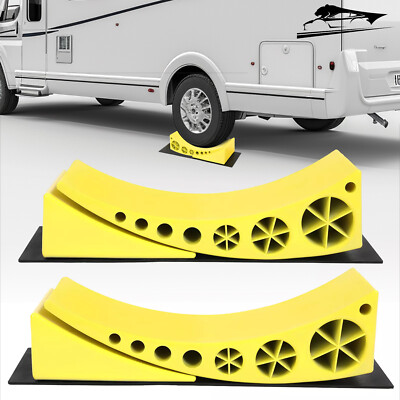 Universal 2 X Camper Leveler Curved RV Camper Trailer Leveling Blocks and Chocks
