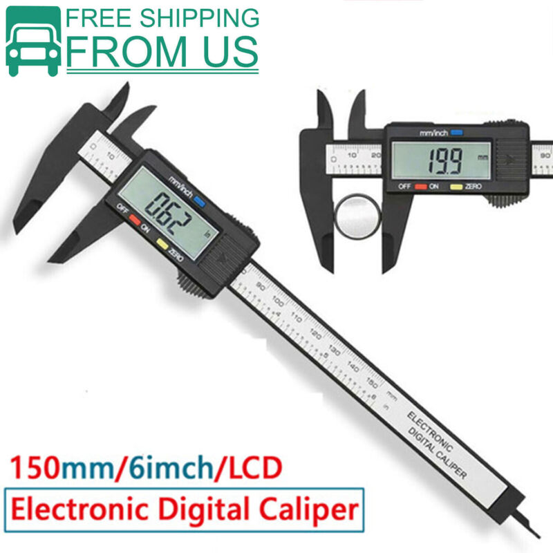 Digital Caliper 6" 150mm Micrometer LCD Gauge Vernier Electronic Measuring Ruler