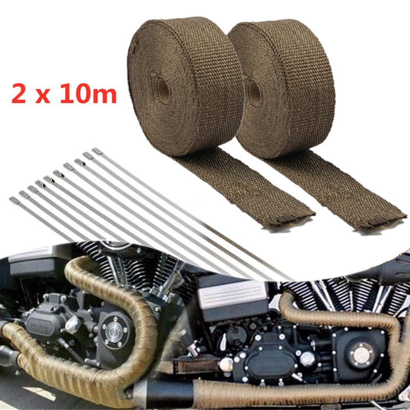 20M Titan-Hitzeschutzband Auspuff Band Bis 1400° Hitzeschutz Heat Wrap Krümmer