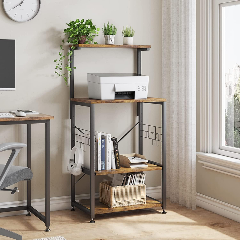 Kitchen Bakers Rack Microwave Stand Kitchen Cart on Wheels Utility Storage Shelf