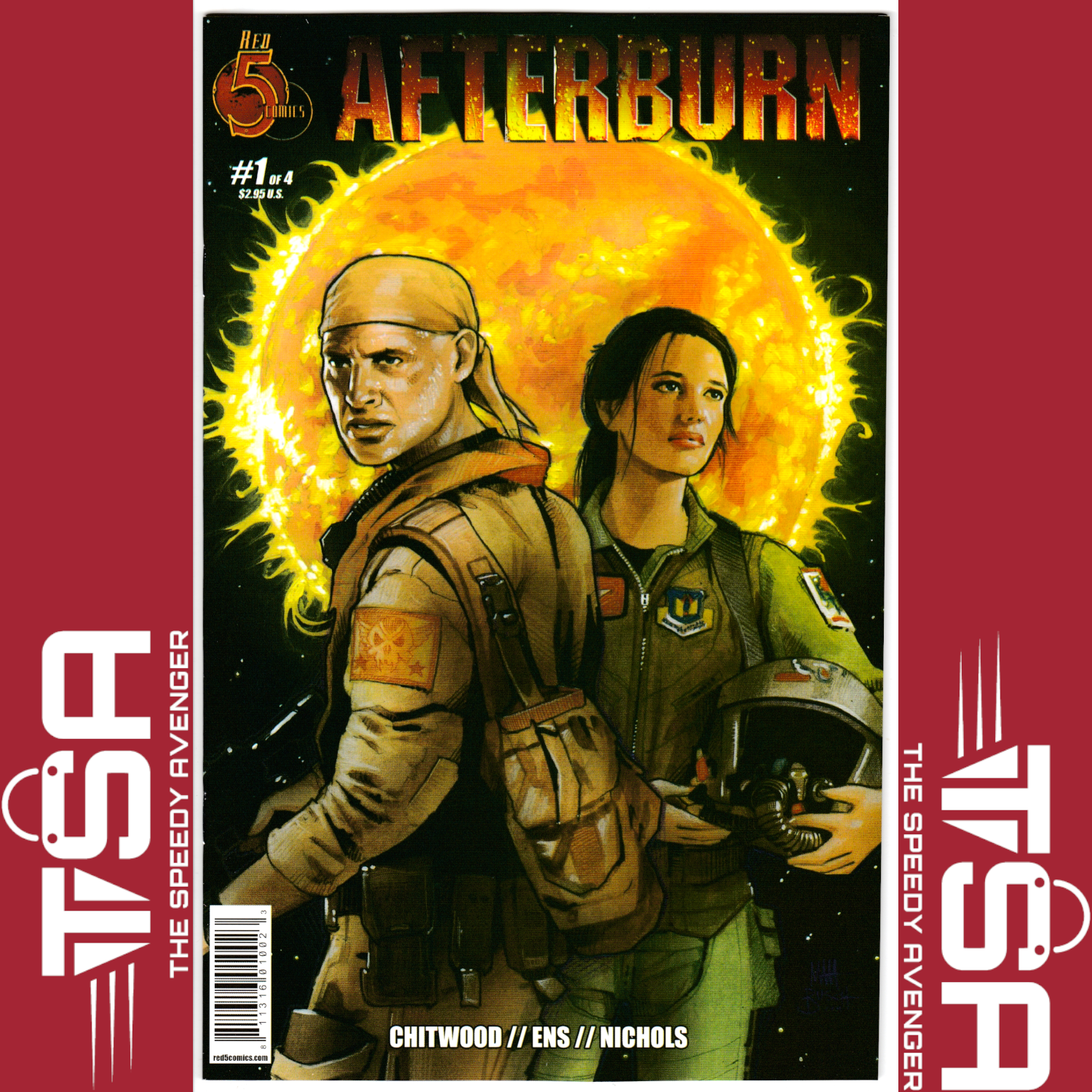 AFTERBURN #1 Matt Busch Cover 2008 Red 5 Comics SAMUEL L JACKSON DAVE BAUTISTA!
