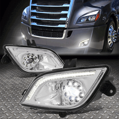 ДЛЯ 18-24 FREIGHTLINER CASCADIA 3D DRL ПОЛНЫЙ СВЕТОДИОДНЫЙ ПРОЕКТОР ПРОТИВОТУМАННЫЕ ФАРЫ ЛАМПЫ ХРОМ