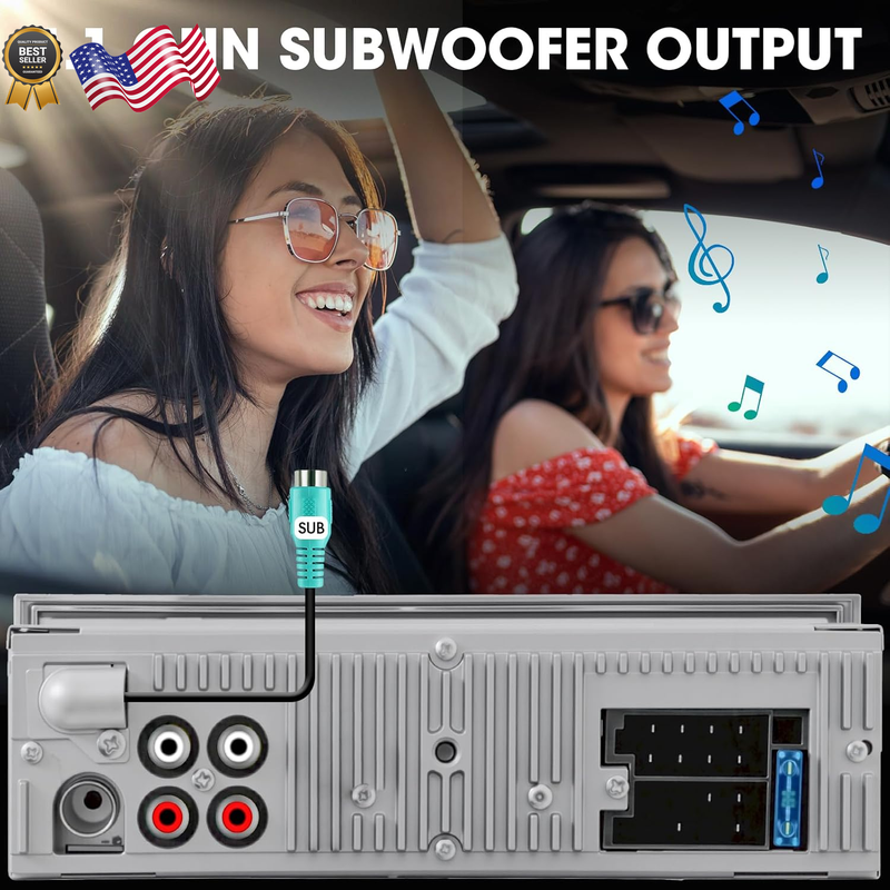 Retro Car Radio Receiver with Bluetooth: Single Din Vintage Stereo