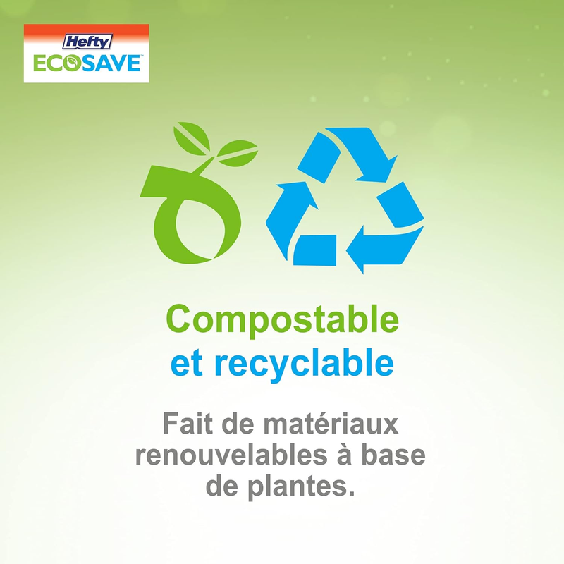 ECOSAVE Compostable Disposable Paper Plates Dinner 10", 125 Count