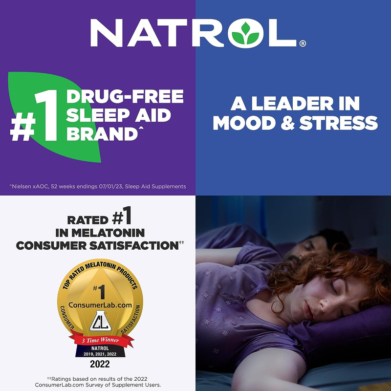 Natrol Advanced Sleep Melatonin 10Mg, Dietary Supplement for Restful Sleep, Time
