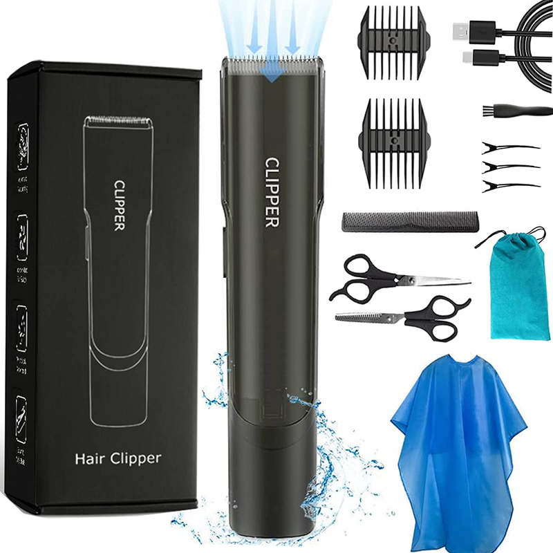 Professional Vacuum Hair Clippers for Mens, Cordless Hair Clipper Beard Trimmer