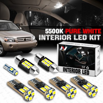 [7шт]Для 01-07 Highlander Белая светодиодная лампочка для внутреннего перчаточного ящика Грузовой лицензии