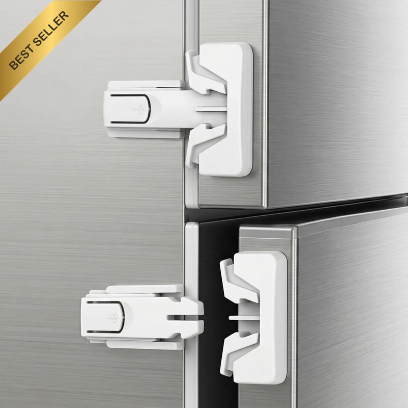 2 Pack Refrigerator Fridge Freezer Door Lock for Kids and Aging Seals – Easy Ins