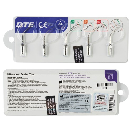 5× Dental Ultrasonic Piezo Scaler Tips Kit GD1 GD2 GD4 PD1 FIT DTE SATELEC NSK