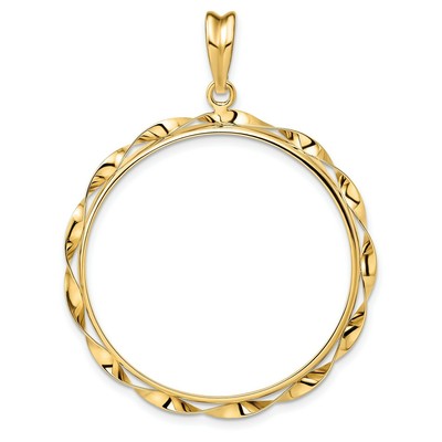 Pre-owned Jewelry Stores Network 2006-now $50 1 oz American Buffalo Prong Set Folded Ribbon Coin Bezel 14k Gold