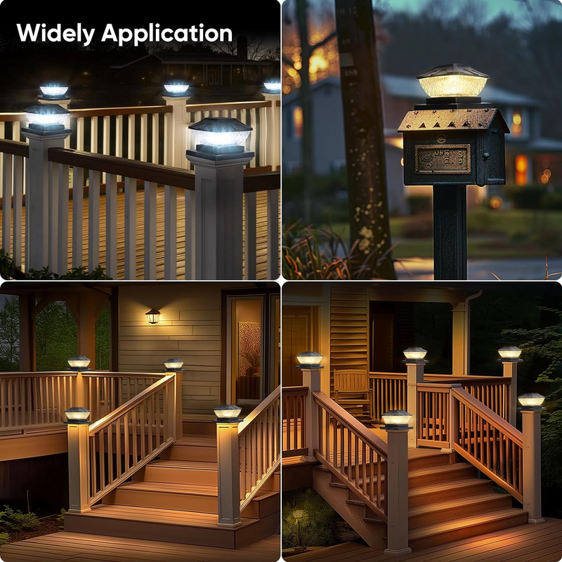 10 Pack Solar Fence Post Caps Lights Outdoor Waterproof 25 Lumens Solar Deck Lam