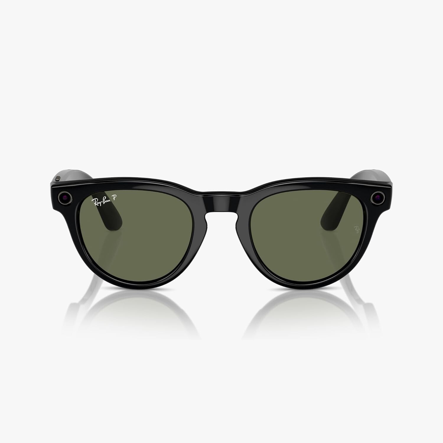 Pre-owned Ray Ban Ray-ban Meta Headliner Smart Glasses L Matte Black Clear G15 Green Transitions