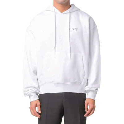 Pre-owned Off-white Caravag Paint Over Hoodie Mens Style : Ombb037c99fle00 In White/black