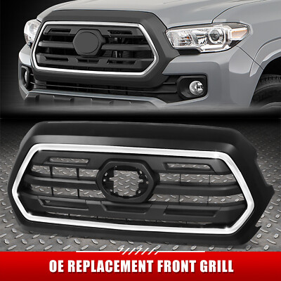 Для 18-19 Toyota Tacoma SR5 в стиле OE Хромированная передняя решетка радиатора с эмблемой