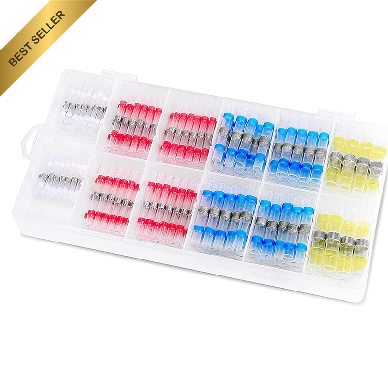 200PCS Solder Seal Sleeve Wire Connectors Assortment; Soldering Heat Shrink Butt