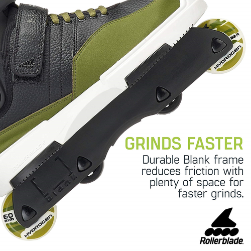 Rollerblade NJ Pro Unisex Adult Street Inline Skate, Black and Army Green,