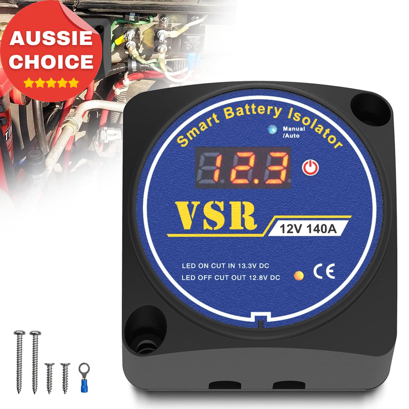 Dual Battery Isolator 12V 140Amp VSR Relay Auto Manual Modes RV Truck ATV UTV