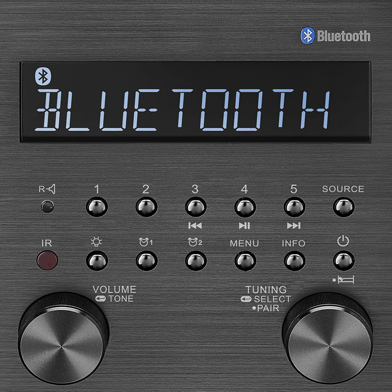 WR-50P Fm-Rbds/Am/Bluetooth Wood Cabinet Table Top Stereo Digital Receiver Syste