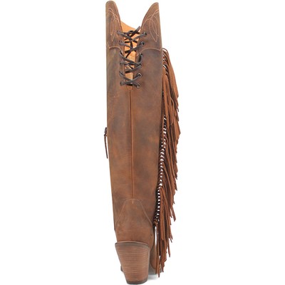 Pre-owned Dingo Womens Sky High Brown Leather Fashion Boots