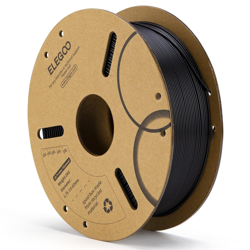 PLA Filament 1.75Mm Black 1KG, 3D Printer Filament Dimensional Accuracy +/- 0.02Mm, 1Kg Cardboard Spool(2.2Lbs) 3D Printing Filament Fits for Most FDM 3D Printers