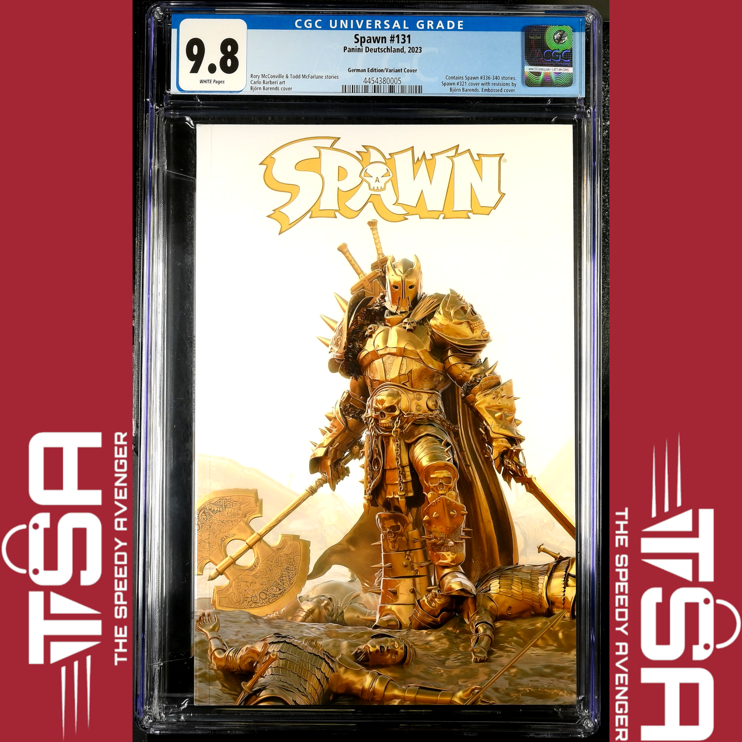 SPAWN [GERMAN] #131 CGC 9.8 Björn Barends Gold Embossed #321 Homage Variant 2023