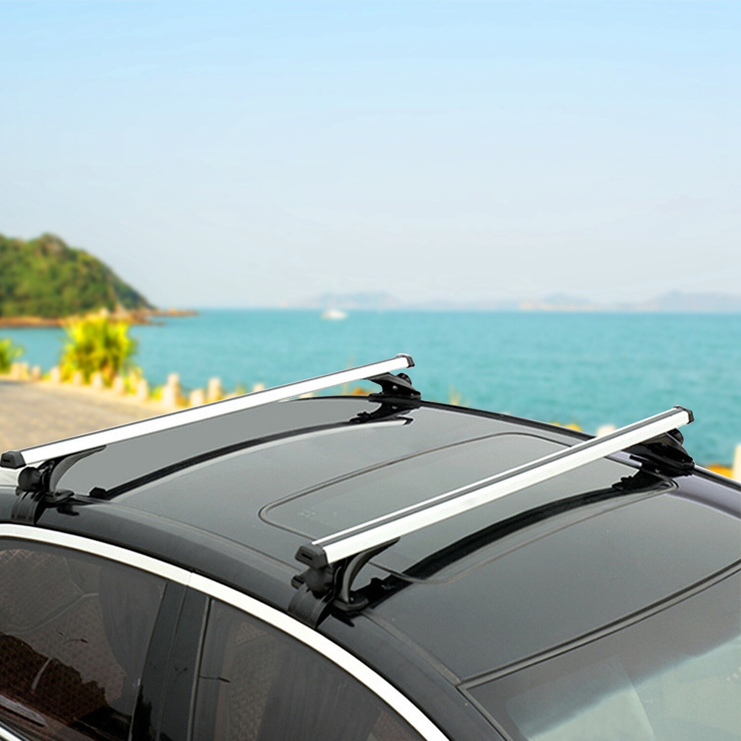 2Pcs 48" Top Roof Rack Cross Bar Cargo Carrier Rails Luggage Carrier Adjustable