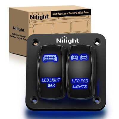 Nilight LED Light Bar Rocker 12/24V 5Pin ON/Off Pre-Wired LED POD Lights Toggle