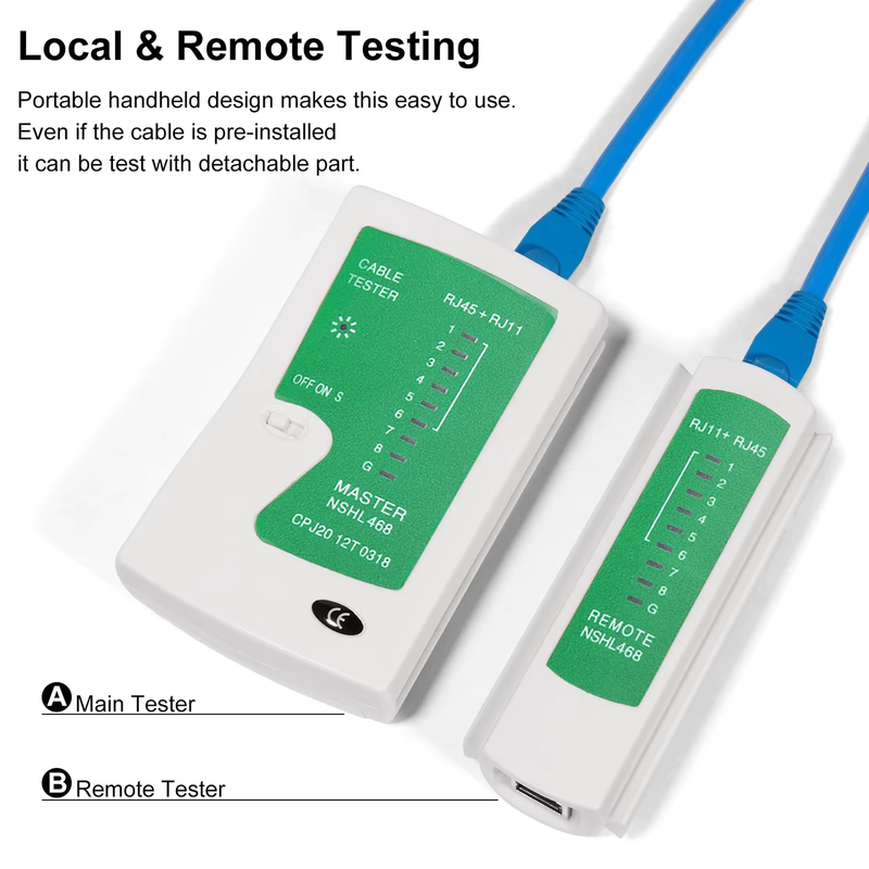 Network Ethernet Cable Tester for LAN RJ45 Cat5 Cat5e Cat6 Cat6a Cat7 UTP/Shield