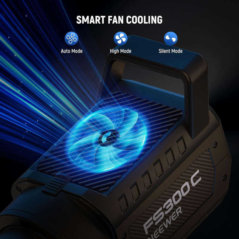 300W RGB LED Video Light APP/2.4G Control, 17 Effects 2500-7500K 36000lx COB Con