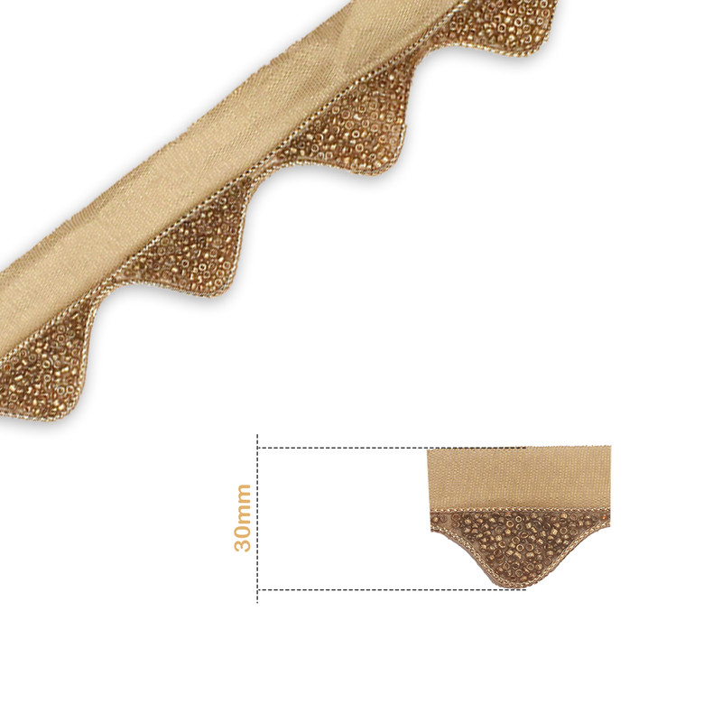 1/2/4M Braided Gold Zari wavy Lace trim For Craft DIY