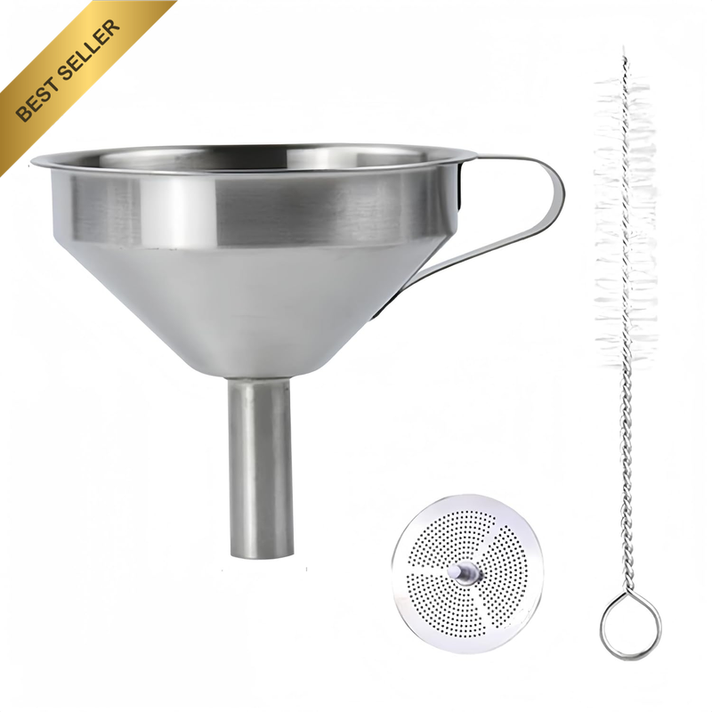 Funnel Filter Kit,  Stainless Steel Kitchen Funnel with Removable Strainer/Filte