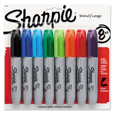 Sharpie Permanent Marker 5.3mm Chisel Tip Assorted 8/Set 38250PP