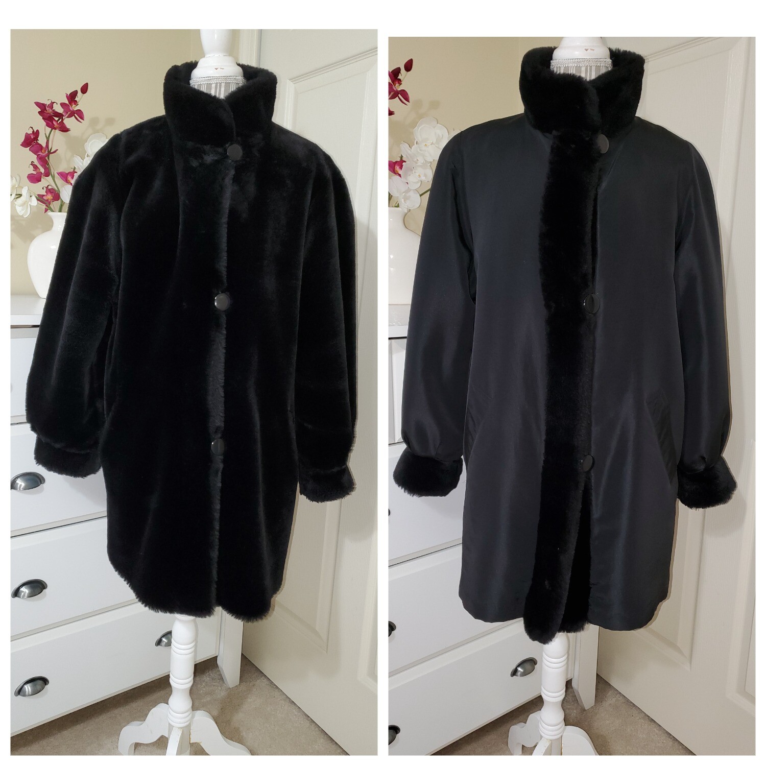 J. Percy for Marvin Richards Black Reversible Faux Sheared J. Percy for Marvin Richards Black Reversible Faux Sheared