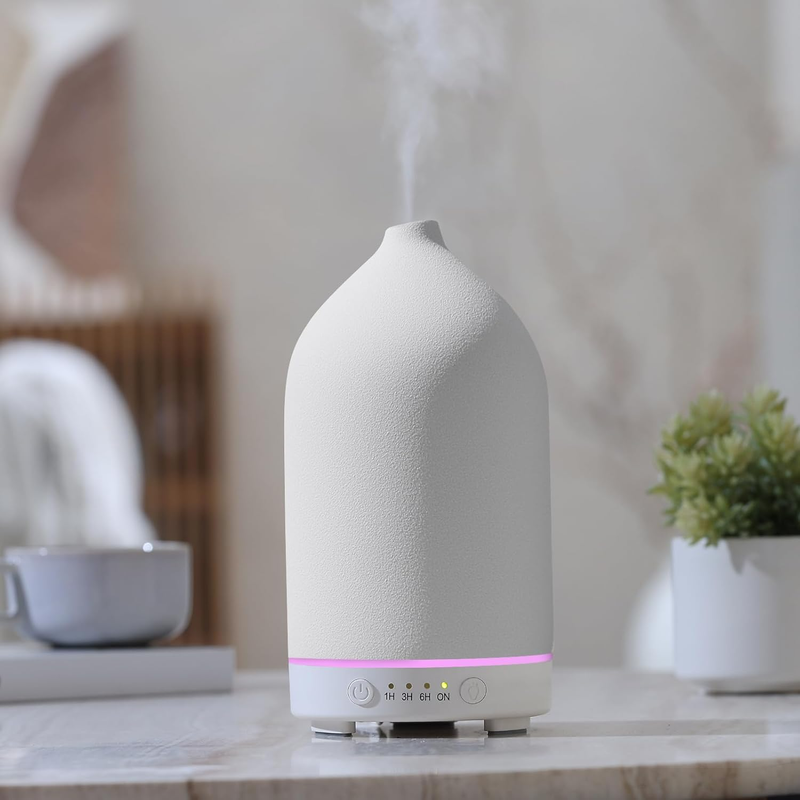 200ML Ceramic Diffuser,Aromatherapy Diffuser,Essential Oil Diffuser with 7 Color