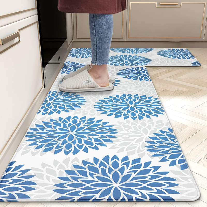 2PC Anti Fatigue Kitchen Mat Set Non Slip Cushioned Waterproof Floor Rugs