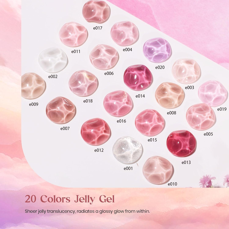 Beetles Pink Nude Gel Nail Polish Set, Gifts for Women 20 Colors Neutral Jelly P