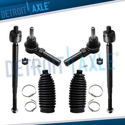 6pc Front Inner Outer Tie Rods Boots for Chevy HHR Pontiac G5 Pursuit Saturn Ion
