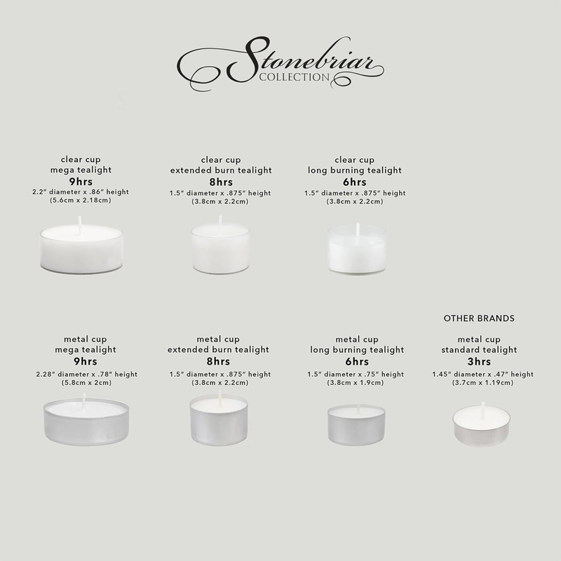 Tea Light Candles 6-7 Hour - Use for Floating Candle Centerpiece - 100 Pack