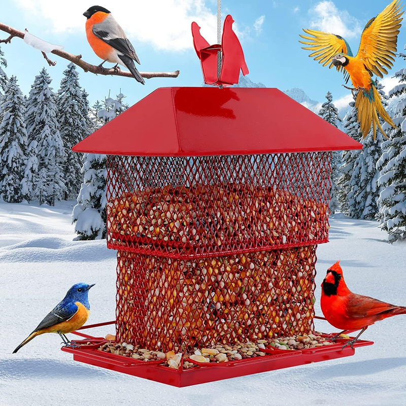 Outside Hanging Squirrel Proof Bird Feeders Metal Wild Bird Feeder