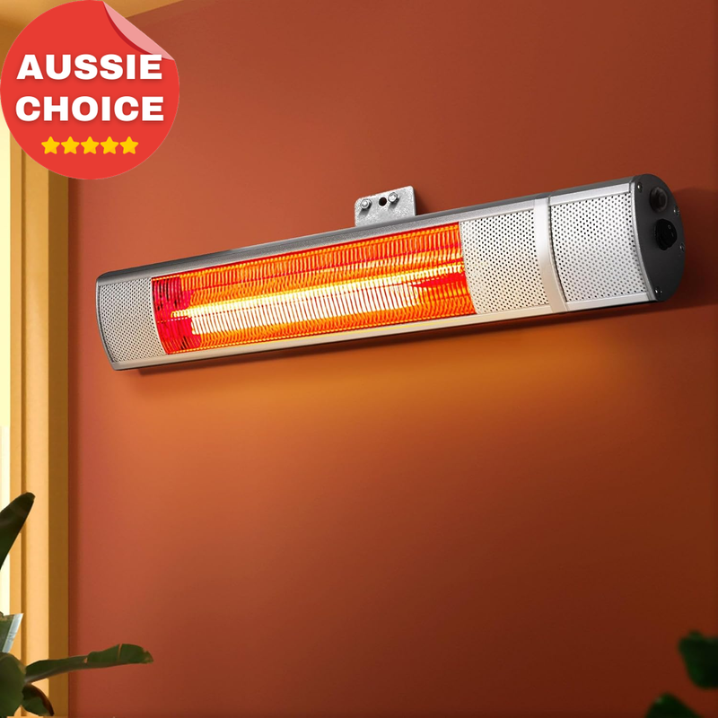 2000W Portable Infrared Radiant Heater Remote Control Wall Ceiling Mount Silver