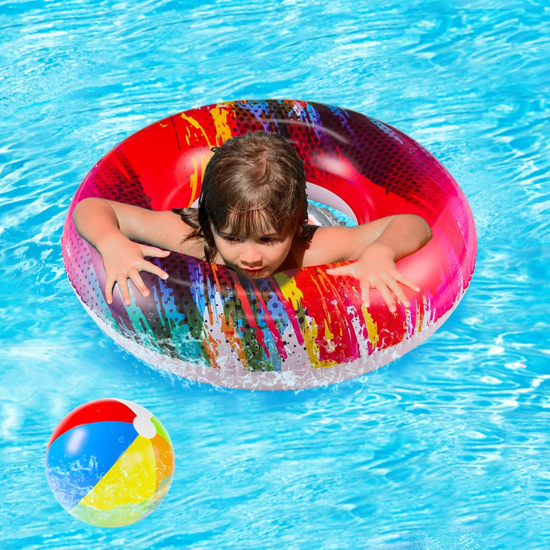 6 Pack Big Pool Floats Tubes Inflatable Swimming Pool Float Kids Adults Toddlers
