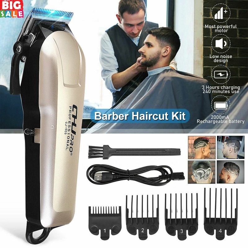 Metal Professional Hair Clipper Trimmer Kit Hair Cutting Machine Barber Big Sale